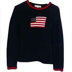 Petite Sophisticate Y2K American Flag Sweater